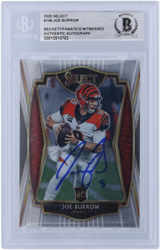 #146 Burrow Level Rookie 2020 Fanatics Cincinnati Premier Certified Authentic Autographed Panini Joe Fanatics Beckett Select Bengals Witnessed Authenticated Card -