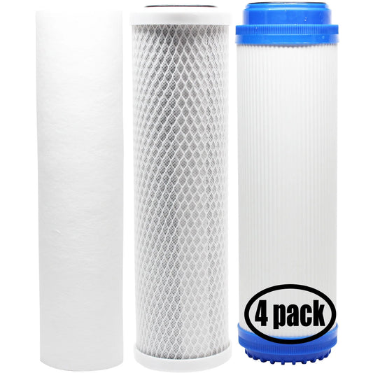 & Filter Filter Sediment Brand Pentek Block Pure Replacement Filter Filter, PP Denali Includes Kit setup Carbon - 158196 GAC RO for for - 4-Pack